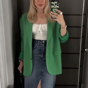 Aritzia Babaton Oversized Green Blazer